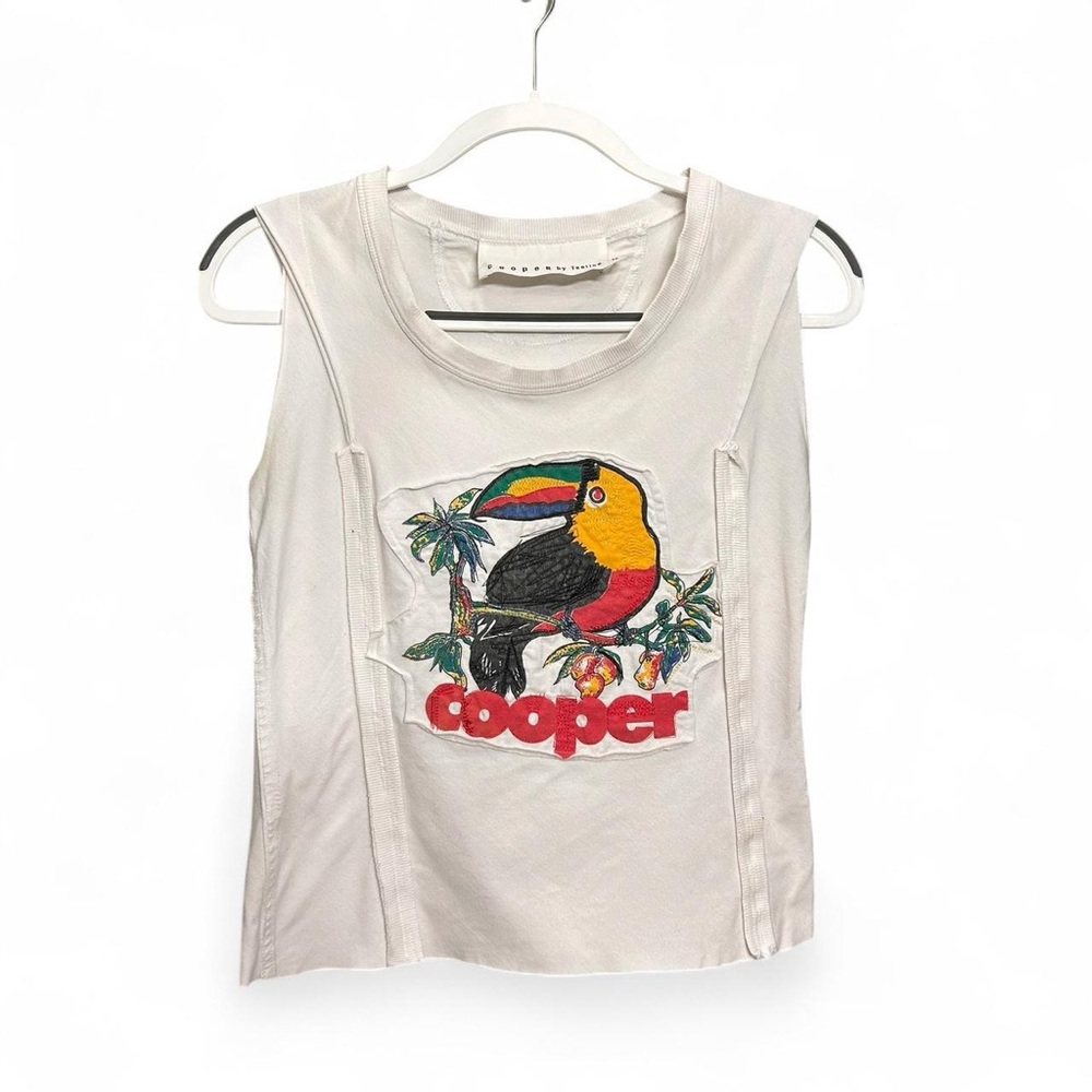 Trelise Cooper Off White Muscle Tank with Bird Patch Graphic